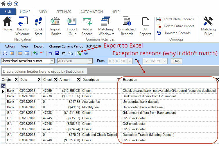 bank reconciliation software excel