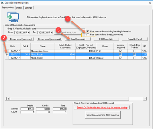 Hide transactions