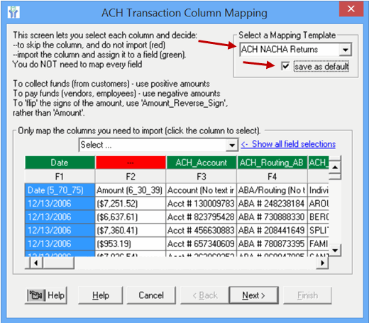 Mapping template