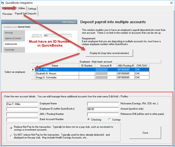 Create split deposits