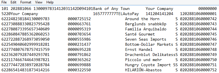 TEL sample file