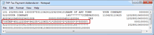 addenda records with ach universal ctx file format