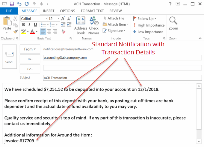 Remittance advice request email