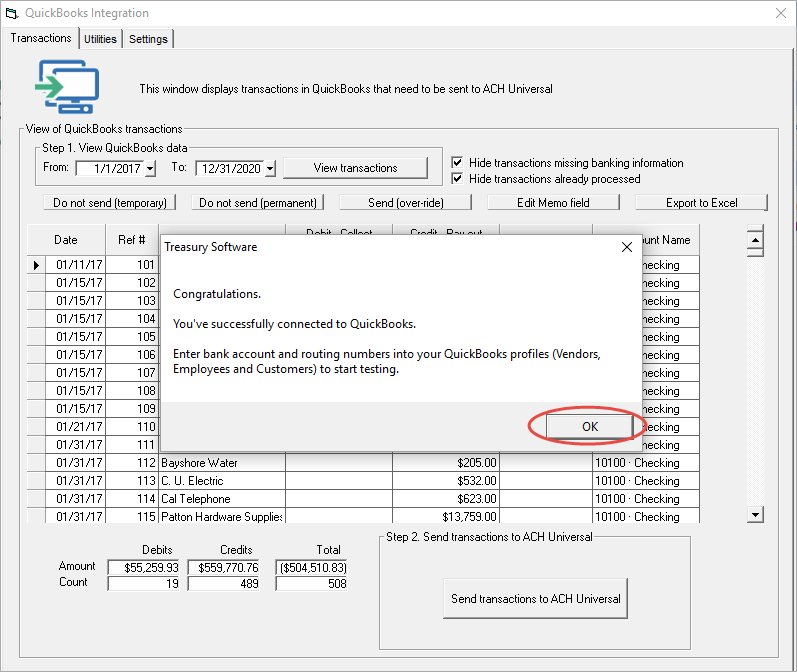 QB reconnect successful