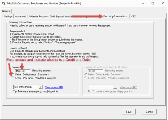 Recurring transaction