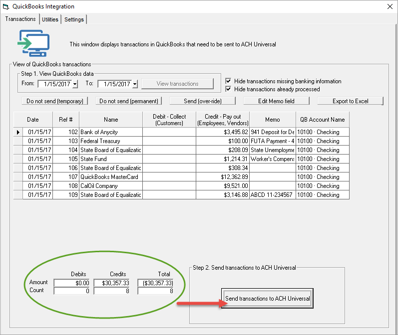 QuickBooks send over ride complete