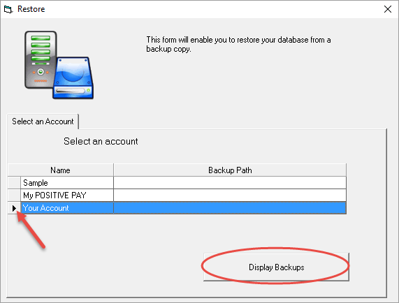 Restor backup path