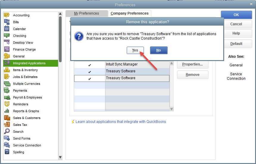 Integrated applications deletion