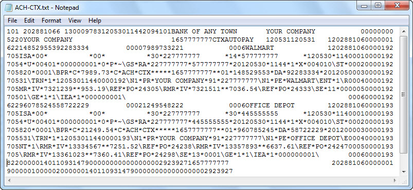 ACH CTX Sample File