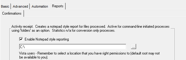 Notepad reporting