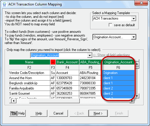 Importing a file for ACH Universal Advanced Edition