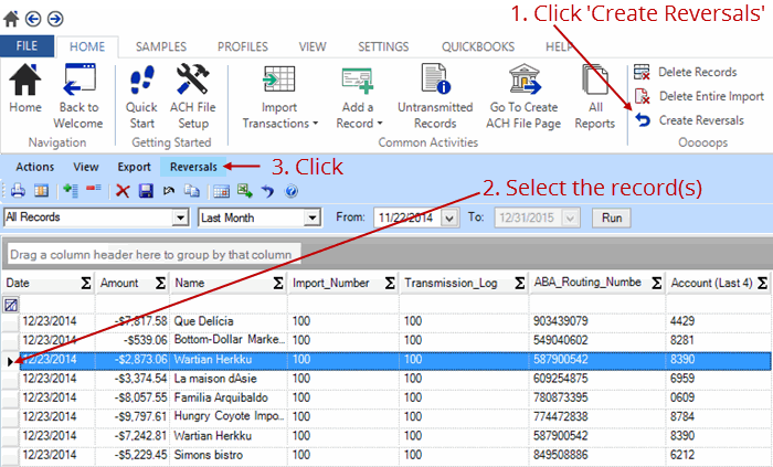 ACH Reversing entries