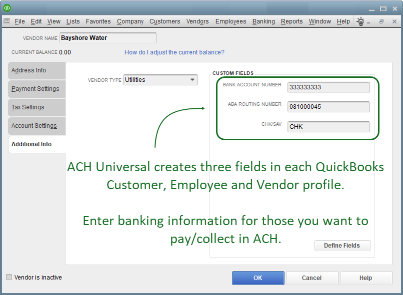 Create ACH Files from QuickBooks