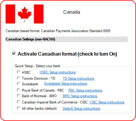 Create EFT File for Canadian Banks