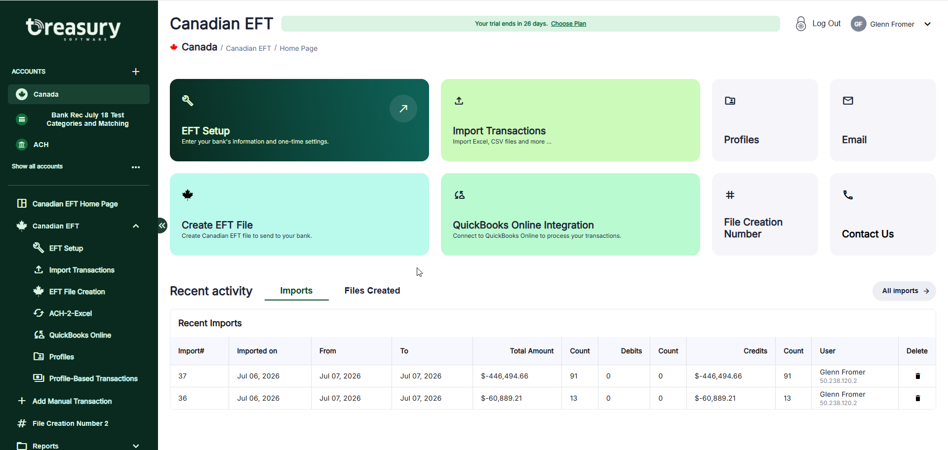 Create Canadian EFT Files easily with our software