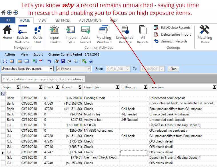 Bank Reconciliation Form Tracking