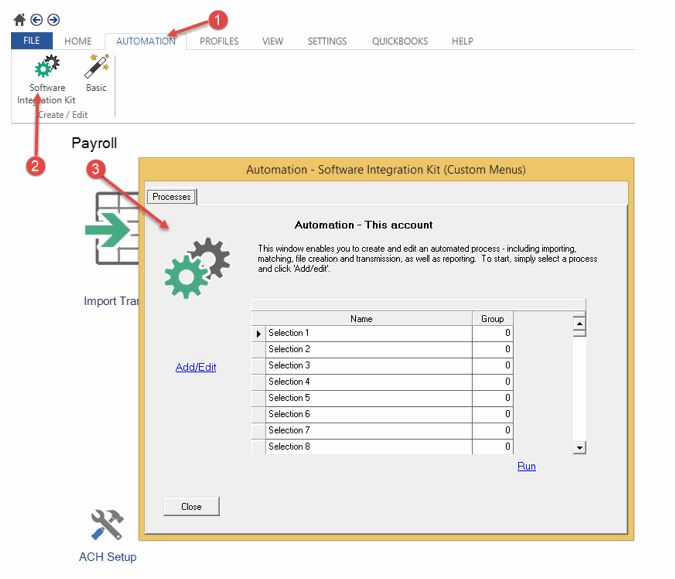 Automation setup