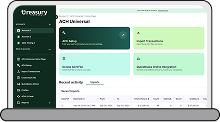 Computer with Treasury Software Online in use