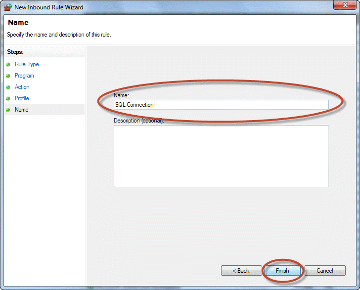 Windows Firewall Inbound Rule Name.